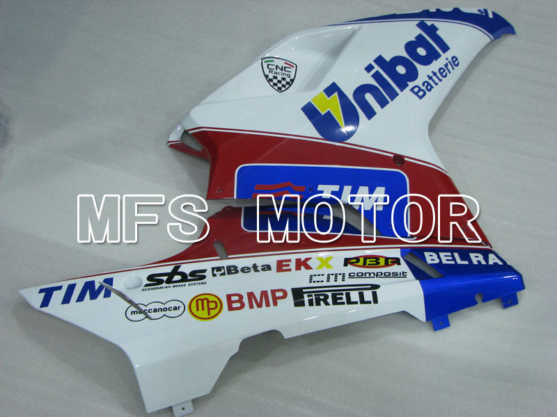 Ducati 848 / 1098 / 1198 2007-2011 Injection ABS Fairing - Unibat - Red wine color White - MFS4197