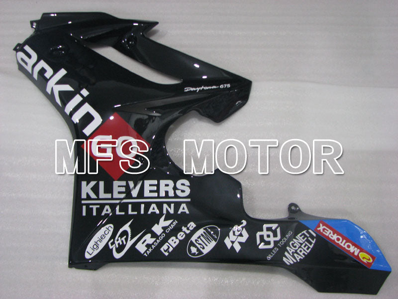 Triumph Daytona 675 2006-2008 Injection ABS Fairing - parkingo - Black White - MFS4199