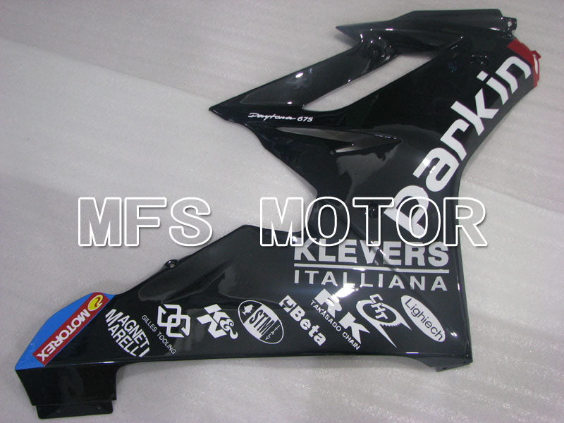 Triumph Daytona 675 2006-2008 Injection ABS Fairing - parkingo - Black White - MFS4199