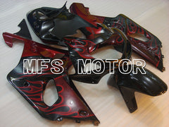 Suzuki GSXR1000 2000-2002 Injection ABS verkleidung - Flamme - Schwarz Rot - MFS4246