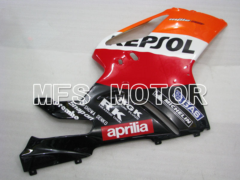 Aprilia RSV 1000 R 2004-2009 ABS Fairing - Repsol - Black Red Orange - MFS4334