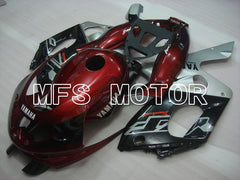 Yamaha YZF-600R 1997-2007 Injection ABS Verkleidung - Factory Style - Rotweinfarbe Schwarz Silber - MFS4445