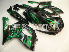 Yamaha YZF-600R 1997-2007 Injection ABS verkleidung - Flamme - Grün Schwarz - MFS4474