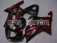 Suzuki GSXR600 2001-2003 Injection ABS Fairing - Flame - Black Red wine color - MFS4551
