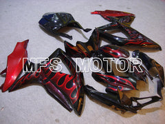 Suzuki GSXR600 GSXR750 2008-2010 Injection ABS Fairing - Flame - Black Red - MFS5049