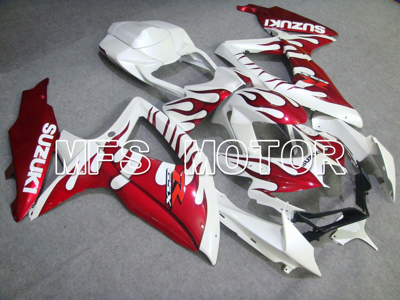 Suzuki GSXR600 GSXR750 2008-2010 Injection ABS Fairing - Flame - Red White - MFS5060