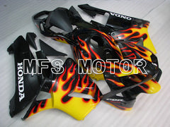 Honda CBR600RR 2003-2004 ABS-Einspritzverkleidung - Flamme - Gelb Schwarz - MFS5196