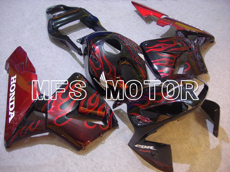 Honda CBR600RR 2003-2004 ABS-Spritzgussverkleidung - Flamme - Rotweinfarbe Schwarz - MFS5197