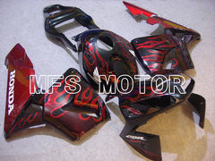 Honda CBR600RR 2003-2004 ABS-Spritzgussverkleidung - Flamme - Rotweinfarbe Schwarz - MFS5197