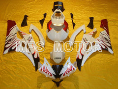 Yamaha YZF-R6 2006-2007 Injection ABS verkleidung - Flamme - Rot Weiß - MFS5310
