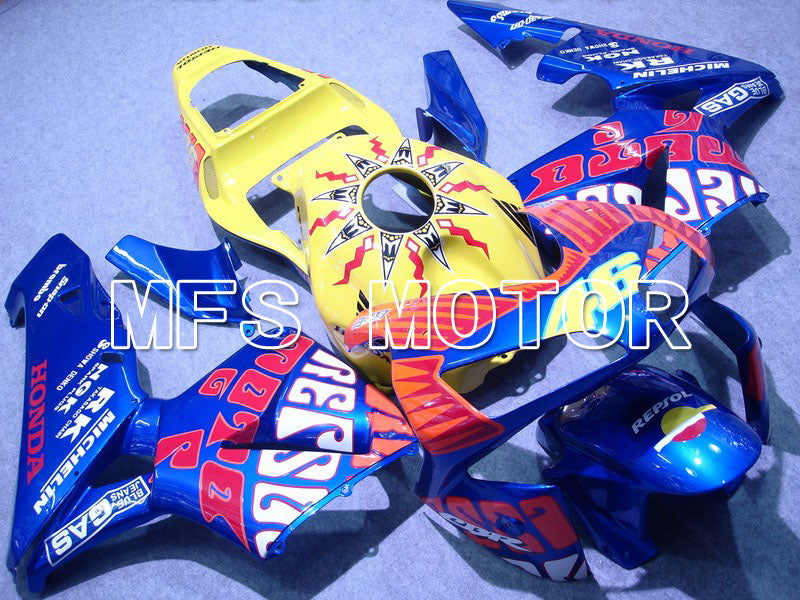 Honda CBR600RR 2003-2004 ABS-Spritzgussverkleidung - Rossi - Gelb Blau - MFS5354
