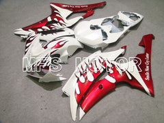 Yamaha YZF-R6 2008-2016 Injection ABS verkleidung - Flamme - Rot Weiß - MFS5385