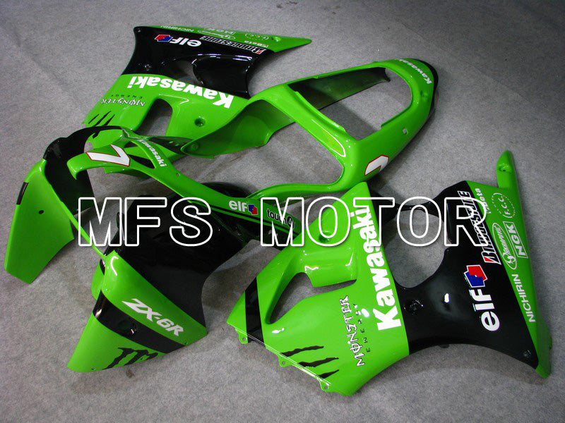 Carénage ABS injecté Kawasaki NINJA ZX6R 2000-2002 - Monster - Noir Vert - MFS5566