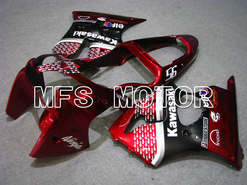 Kawasaki NINJA ZX6R 2000-2002 Injection ABS Fairing - Factory Style - Black Red - MFS5578