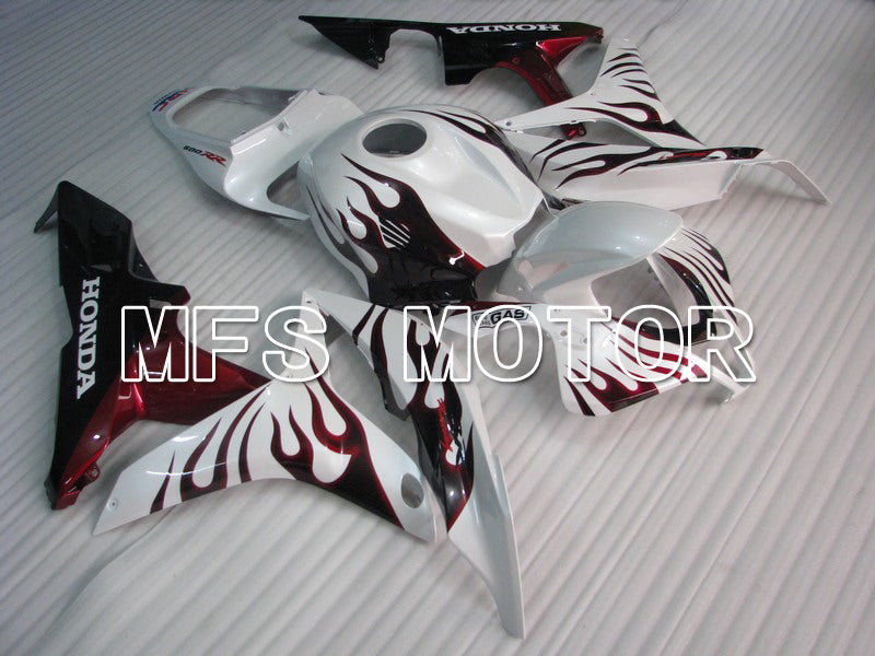 Carénage ABS injecté Honda CBR600RR 2007-2008 - Flamme - Blanc Rouge - MFS5626