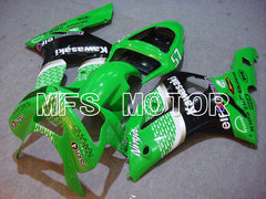 Kawasaki NINJA ZX6R 2003-2004 Injection ABS Fairing - Factory Style - Black Green - MFS5634