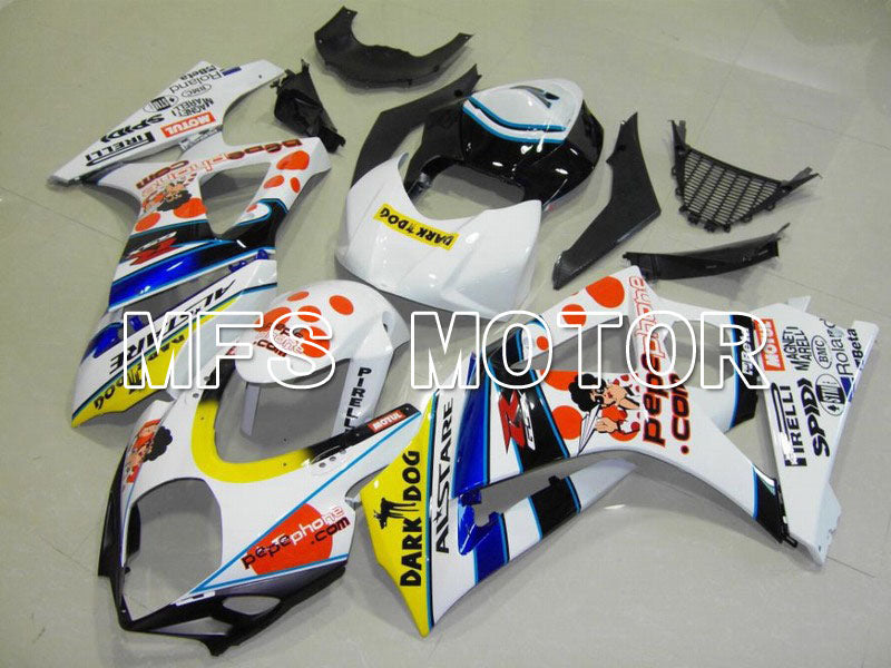 Carénage ABS injecté Suzuki GSXR1000 2007-2008 - Dark Dog - Blanc Bleu - MFS5690