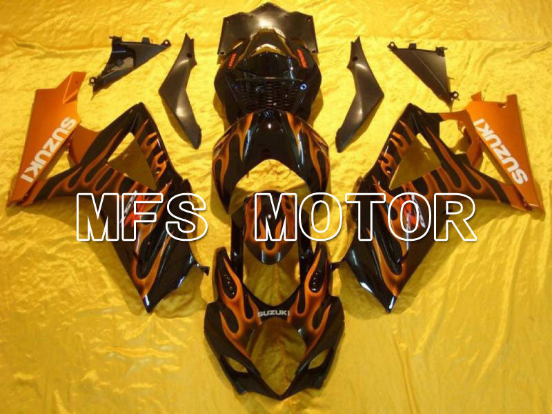 Suzuki GSXR1000 2007-2008 Injection ABS Fairing - Flame - Black Orange - MFS5697