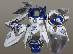 Carénage ABS injecté Suzuki GSXR1000 2009-2016 - Lucky Strike - Blanc Bleu - MFS5753
