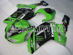 Kawasaki NINJA ZX6R 2007-2008 Injection ABS Fairing - Monster - Black Green - MFS5761