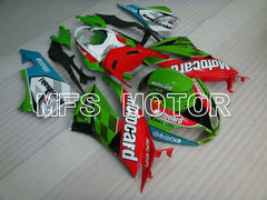 Kawasaki NINJA ZX6R 2009-2012 Injection ABS verkleidung - Motocard - Rot Grün - MFS5823