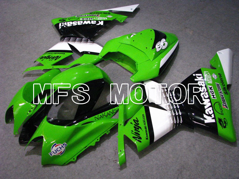 Kawasaki NINJA ZX10R 2004-2005 Injection ABS Fairing - Factory Style - Black Green - MFS5946