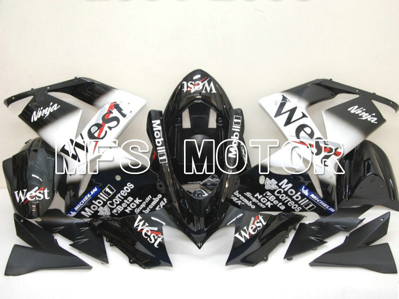 Kawasaki NINJA ZX10R 2004-2005 Injection ABS Fairing - West - Black White - MFS6445