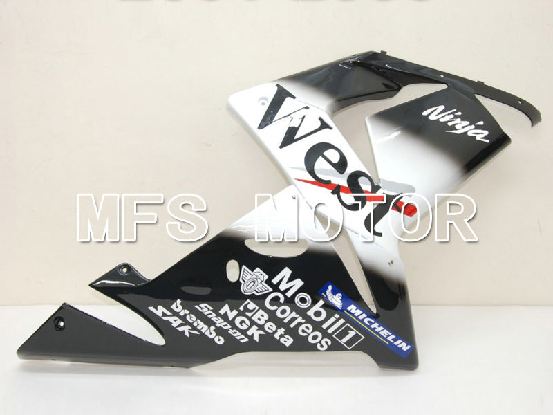 Kawasaki NINJA ZX10R 2004-2005 Injection ABS Fairing - West - Black White - MFS6445