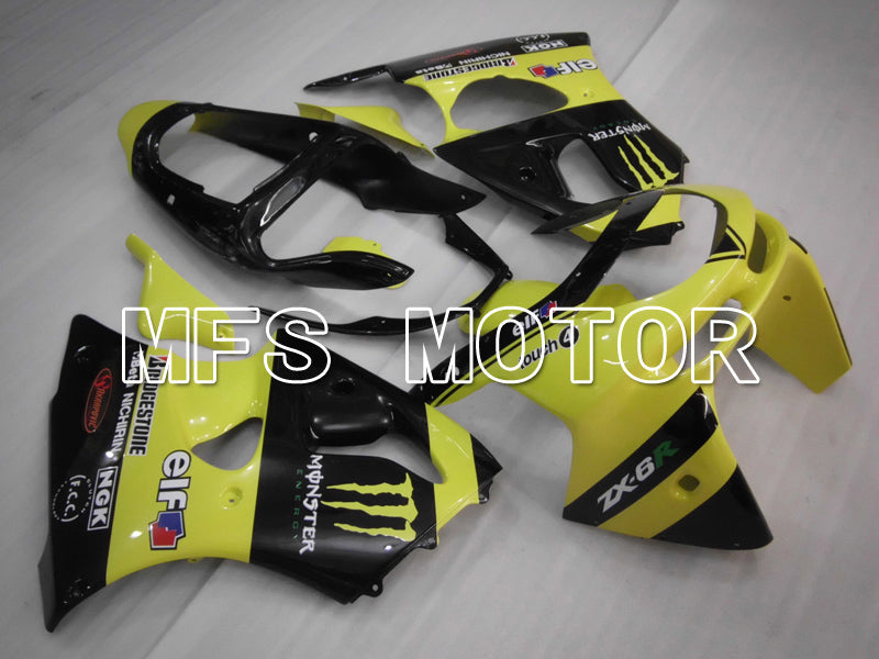 Kawasaki NINJA ZX6R 1998-1999 ABS Fairing - Monster - Black Yellow - MFS6455