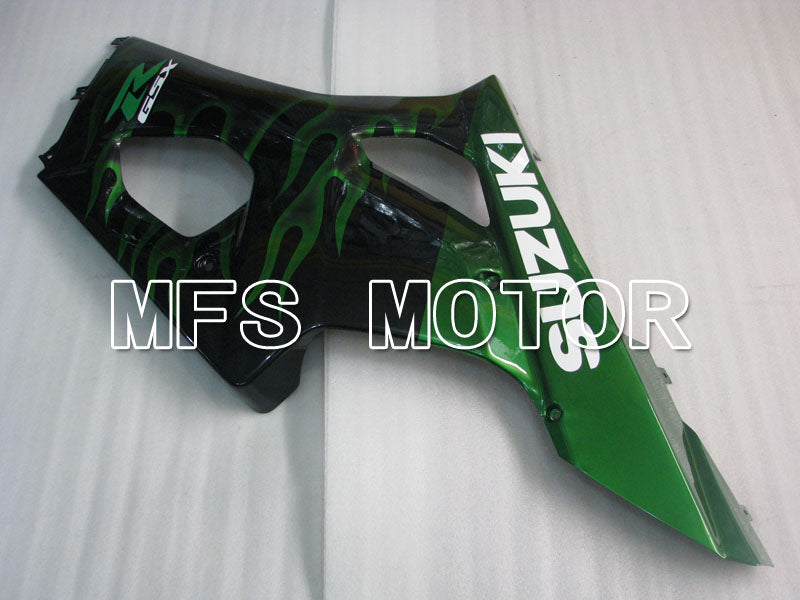Suzuki GSXR1000 2003-2004 Injection ABS Fairing - Flame - Black Green - MFS2574