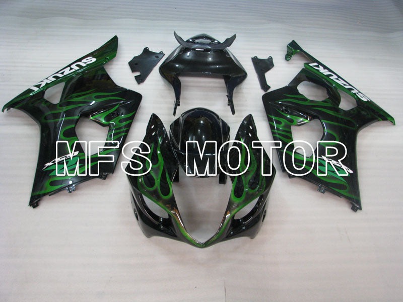 Suzuki GSXR1000 2003-2004 Injection ABS Fairing - Flame - Black Green - MFS2574