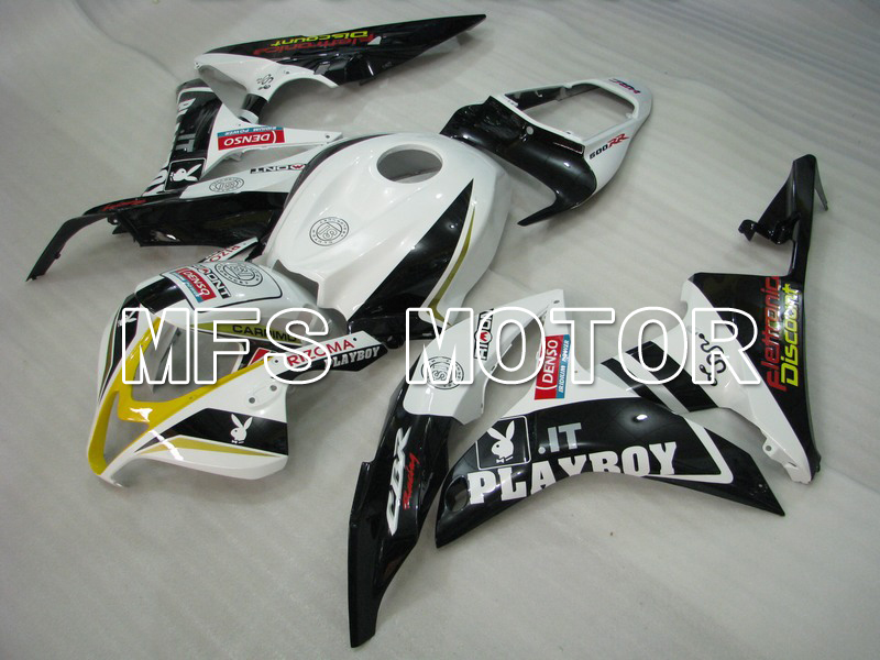 Honda CBR600RR 2007-2008 Carenado ABS de inyección - PlayBoy - Negro Blanco - MFS5782