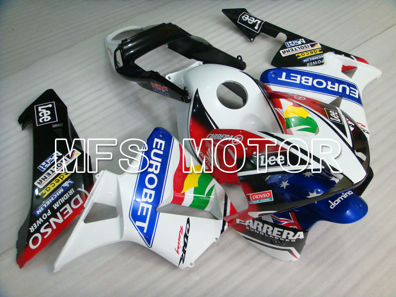 Honda CBR600RR 2003-2004 Injection ABS Fairing - Eurobet - White Black Blue - MFS2065