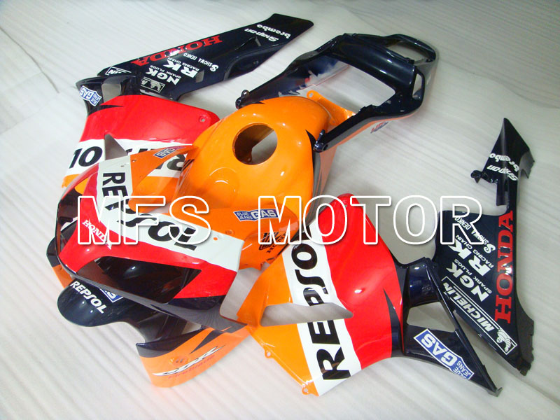 Honda CBR600RR 2003-2004 Injection ABS Carénage - Repsol - Orange rouge Bleu - MFS2081