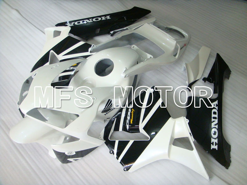 Honda CBR600RR 2003-2004 ABS Injection Fairing - Fábrica Style - Negro Blanco - MFS2089