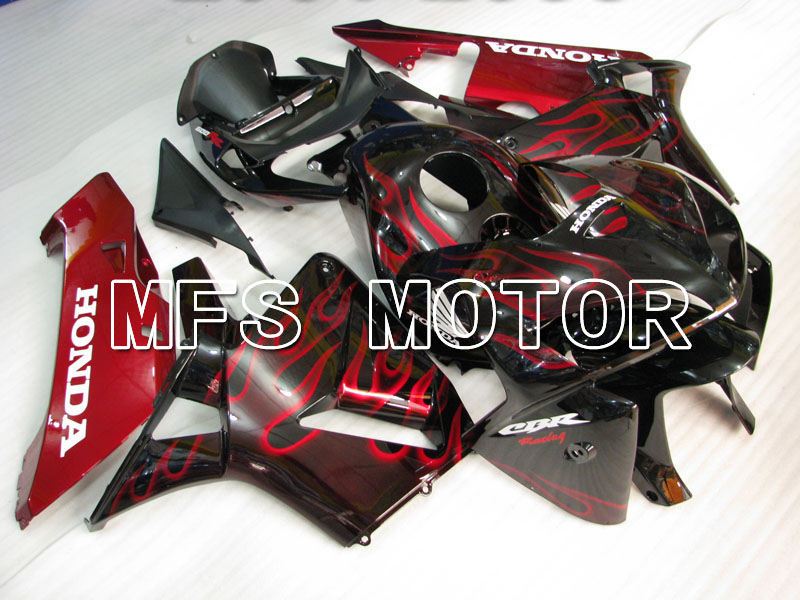Honda CBR600RR 2005-2006 Injection ABS Fairing - Flame - Red Black - MFS2154