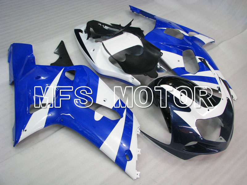 Suzuki GSXR750 2000-2003 Carenado ABS de inyección - Fábrica Style - Blanco Azul - MFS6982