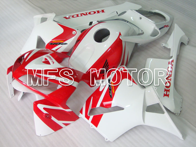 Honda CBR600RR 2005-2006 Carenado ABS de inyección - Fábrica Style - Blanco rojo - MFS2185
