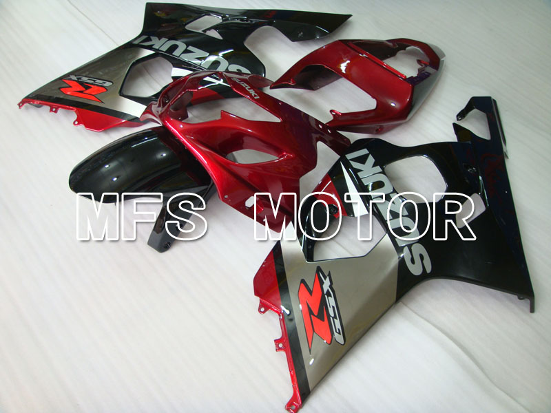 Suzuki GSXR600 GSXR750 2004-2005 Carenado ABS de inyección - Fábrica Style - Negro rojo - MFS2274