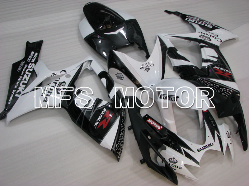 Suzuki GSXR600 GSXR750 2006-2007 Injection ABS Fairing - Corona - Black White - MFS2320