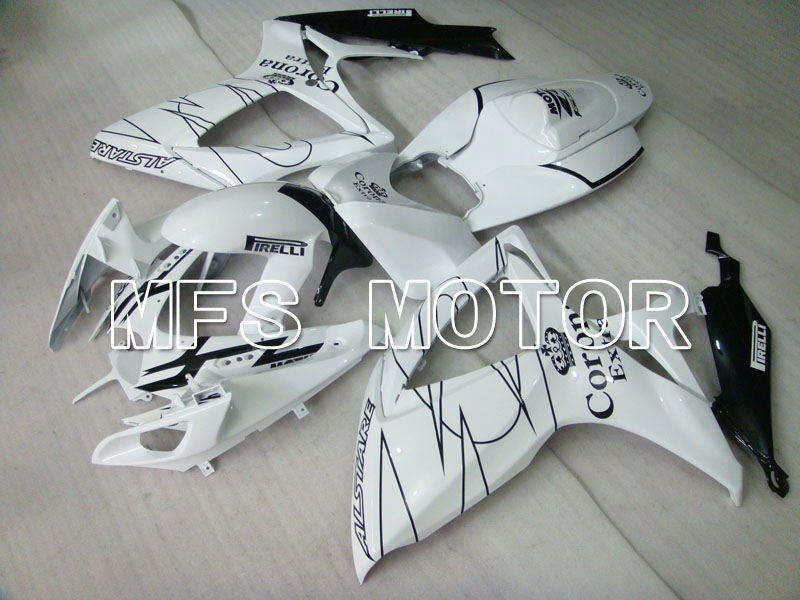 Suzuki GSXR600 GSXR750 2006-2007 Injection ABS Fairing - Corona - Black White - MFS2325