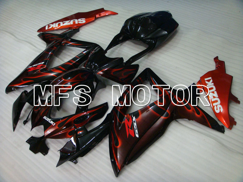 Suzuki GSXR600 GSXR750 2008-2010 Injection ABS Fairing - Flame - Black Red - MFS2442