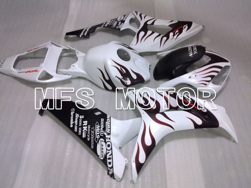 Honda CBR1000RR 2006-2007 Injection ABS Fairing - Flame - Black White - MFS2933