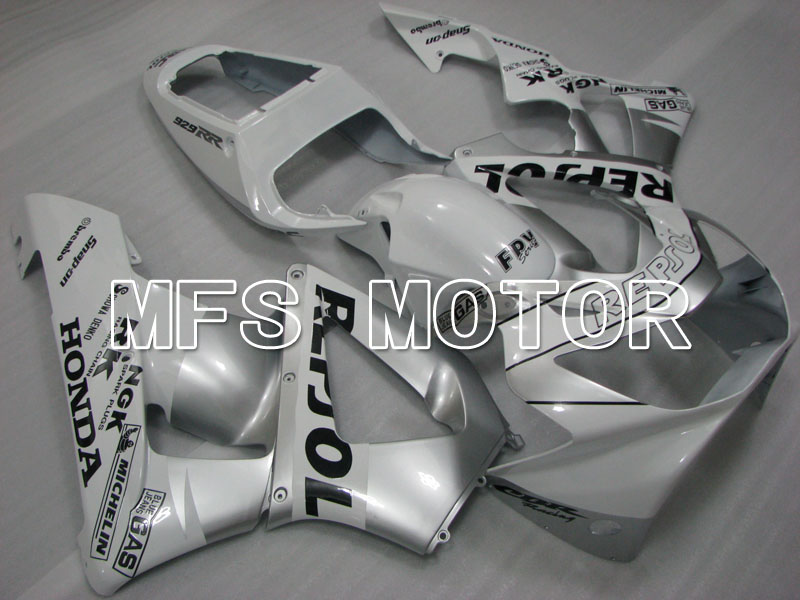 Honda CBR900RR 929 2000-2001 Carenado ABS de inyección - Repsol - Blanco Plata - MFS3217