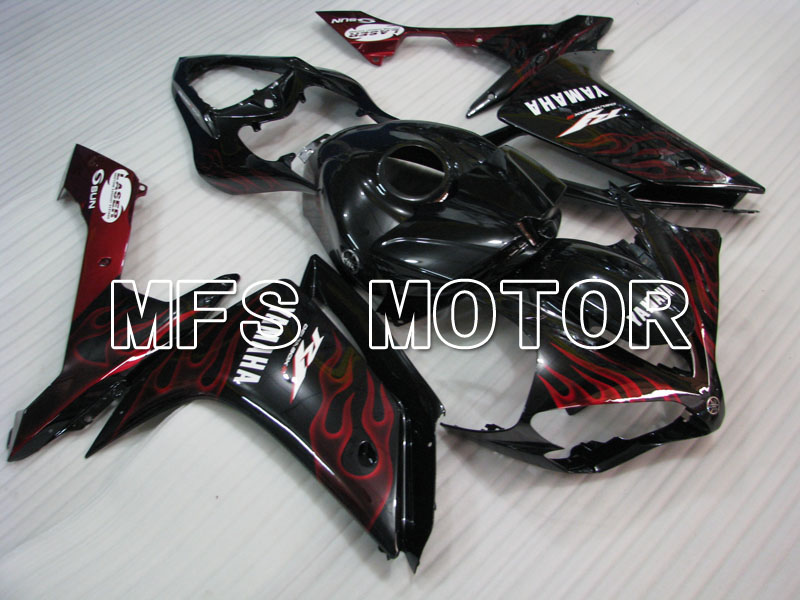 Yamaha YZF-R1 2007-2008 Carenado ABS de inyección - Flame - Negro rojo - MFS3441