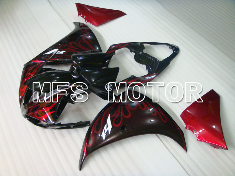 Yamaha YZF-R1 2009-2011 Injektion ABS Verkleidung - Flame - Schwarz rot wine color - MFS3450