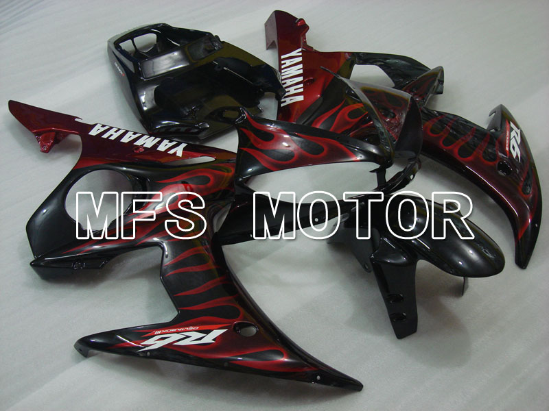 Yamaha YZF-R6 2005 Injection ABS Fairing - Flame - Black Red - MFS3591