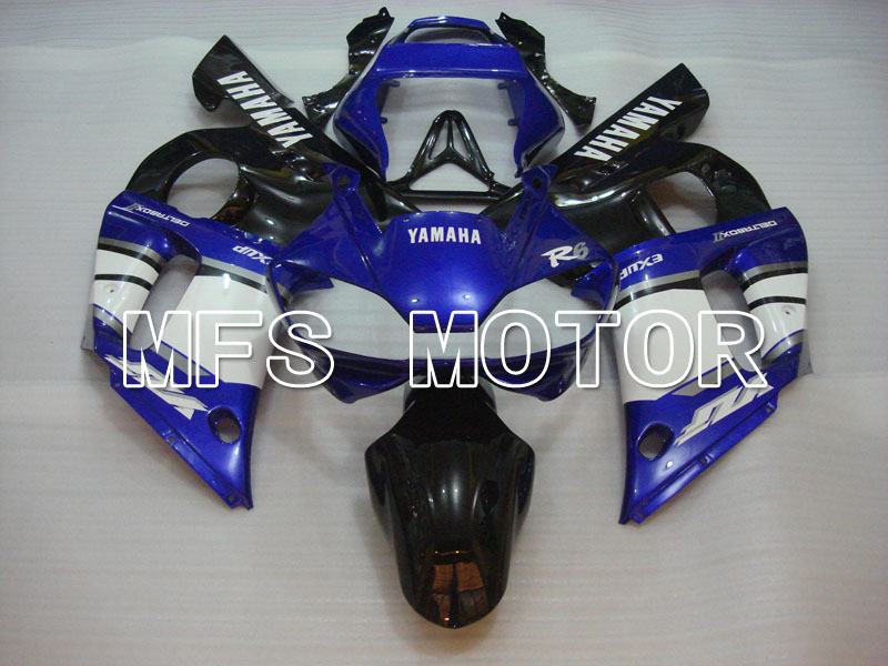 Yamaha YZF-R6 1998-2002 Carenado ABS de inyección - Fábrica Style - Negro Azul Blanco - MFS3600
