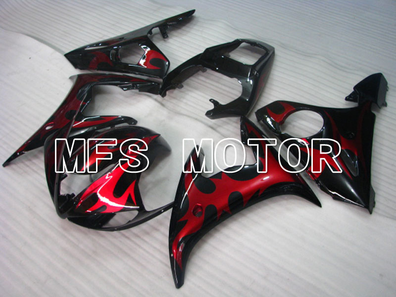 Yamaha YZF-R6 2003-2004 Injection ABS Fairing - Flame - Red wine color Black - MFS3607