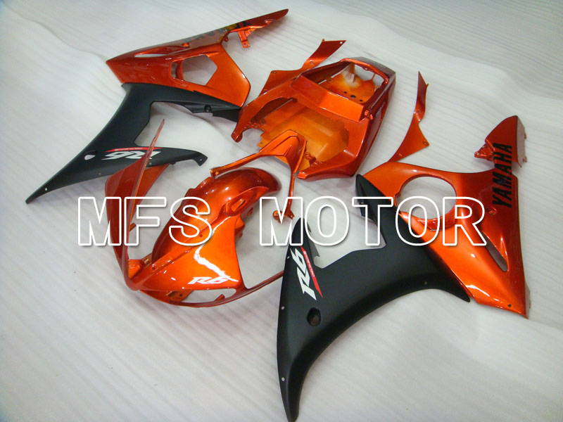 Yamaha YZF-R6 2005 Carenado ABS de inyección - Fábrica Style - Negro Mate naranja - MFS3633
